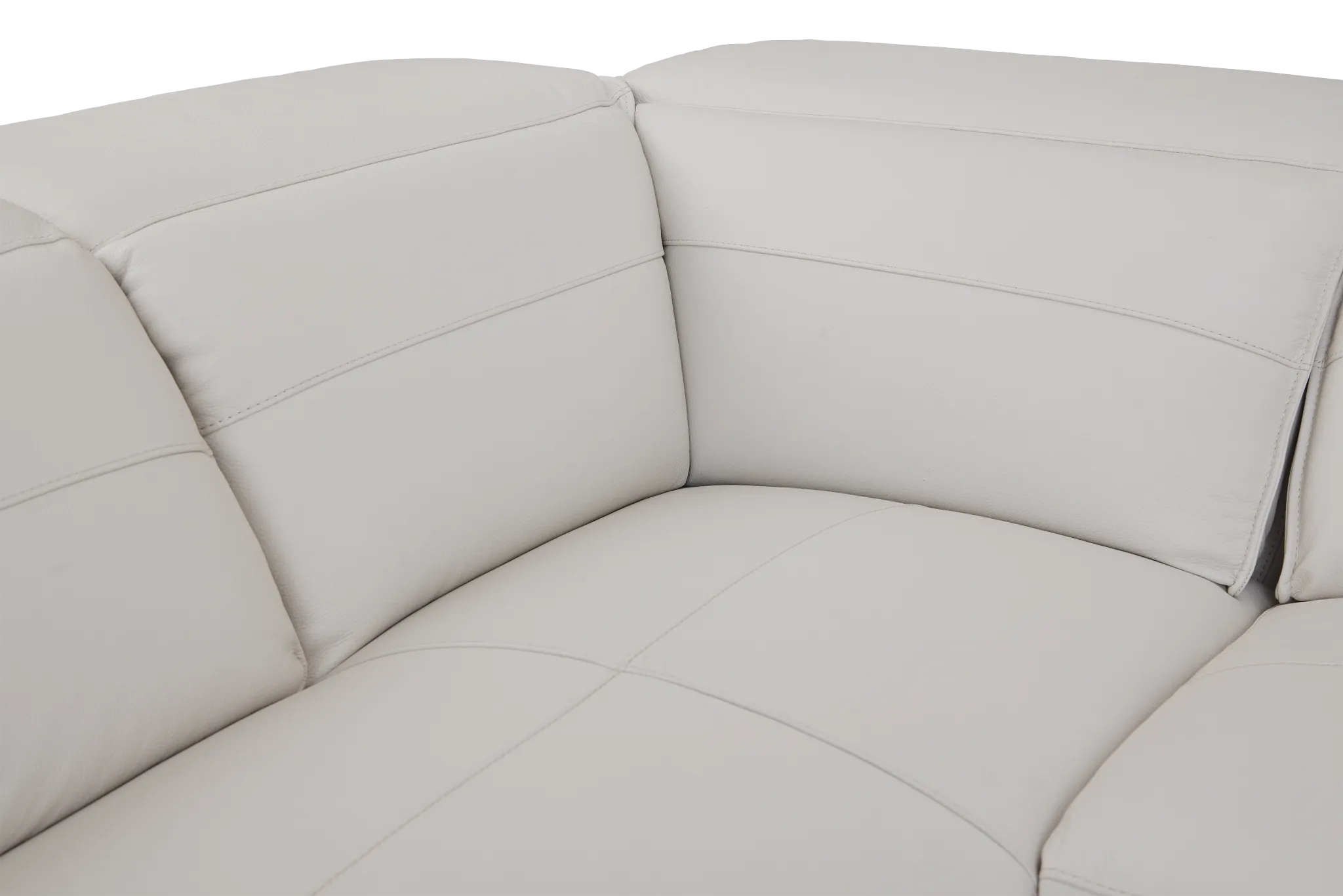 Pearson White Leather Left Bumper Sectional