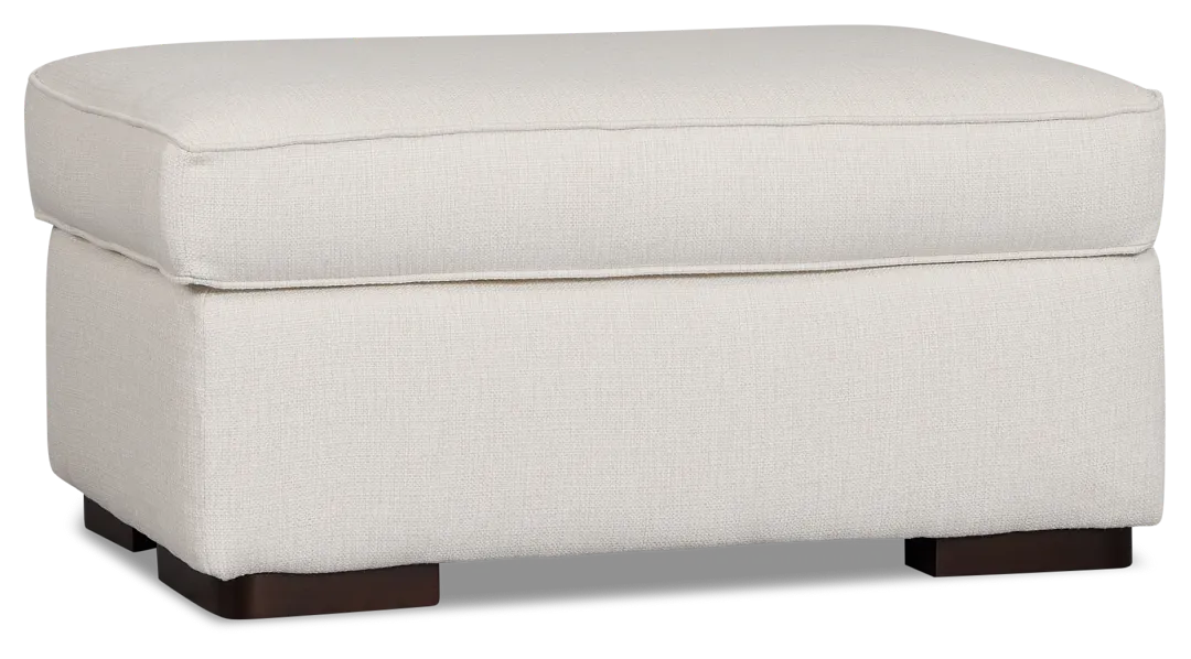 Sinclair Light Beige Fabric Ottoman