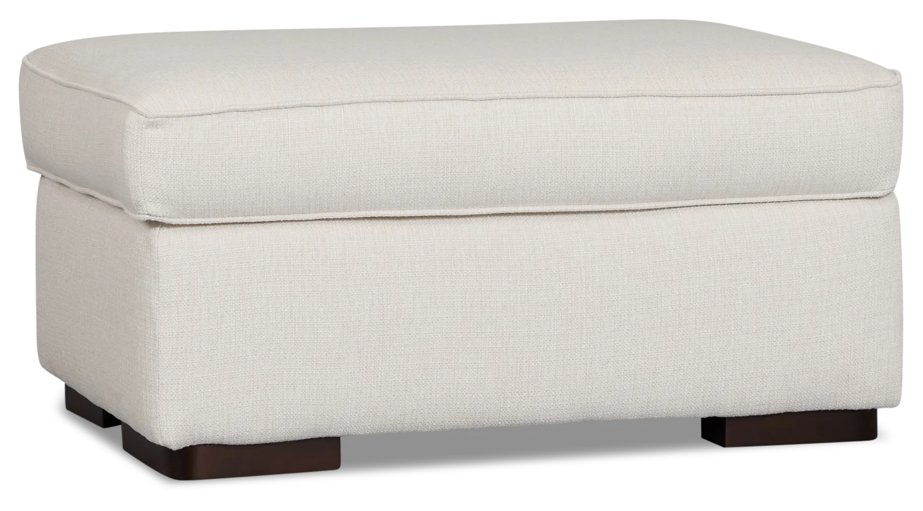 Sinclair Light Beige Fabric Ottoman