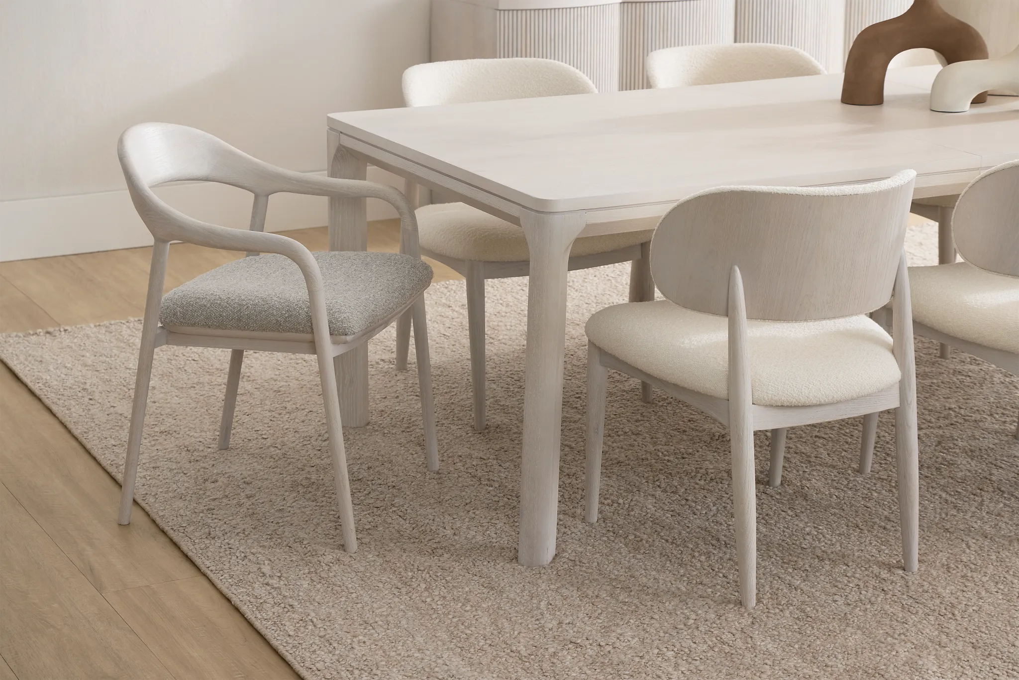 Gables White Upholstered Arm Chair