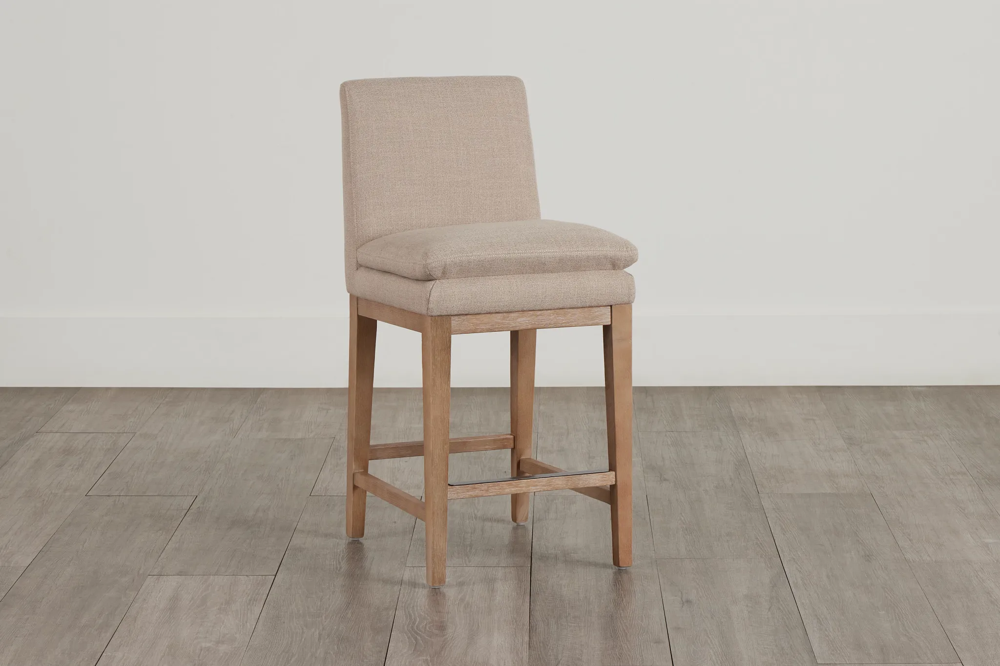 Willow Light Beige Fabric 24" Upholstered Barstool