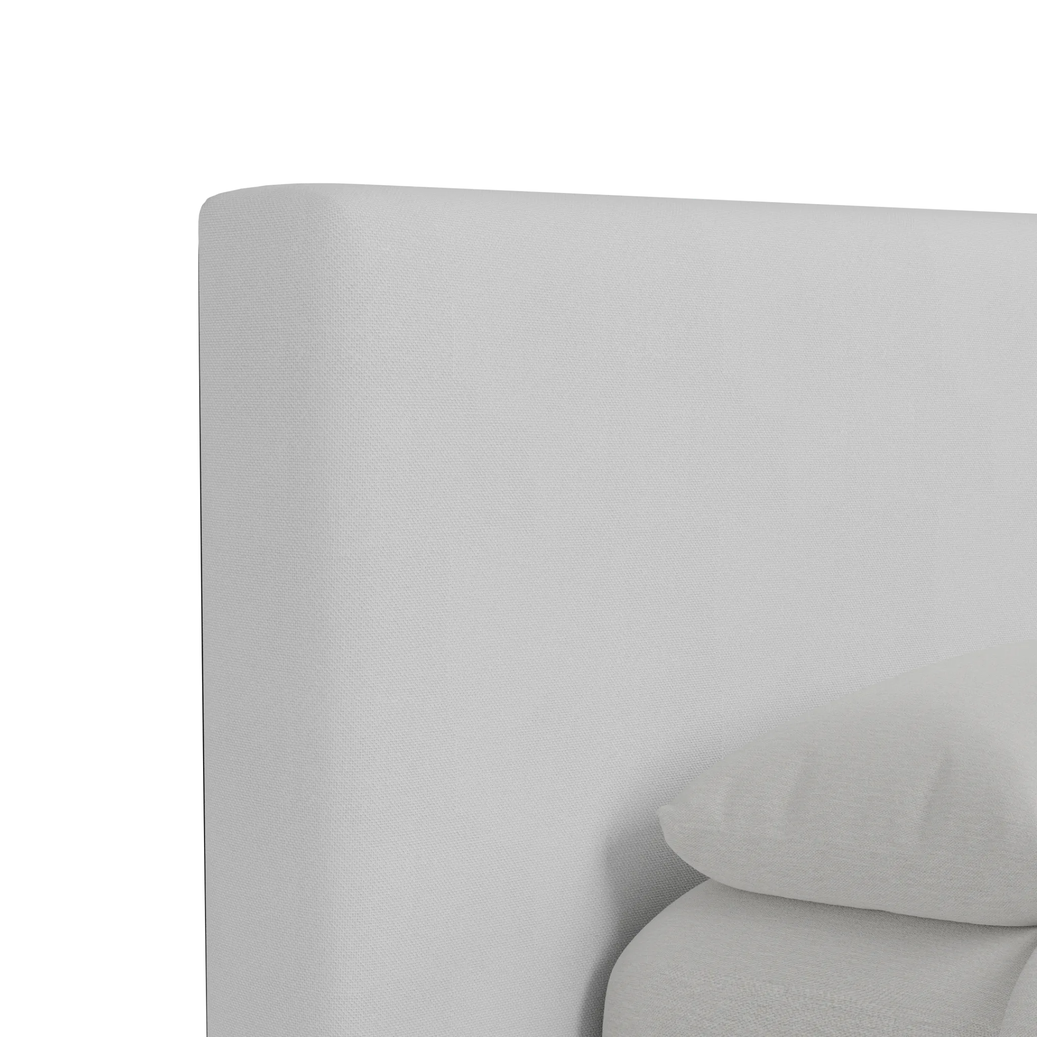 Grayton Suave White 44" Upholstered Platform Bed