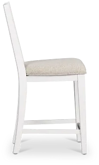 Heron Cove White 24" Upholstered Barstool