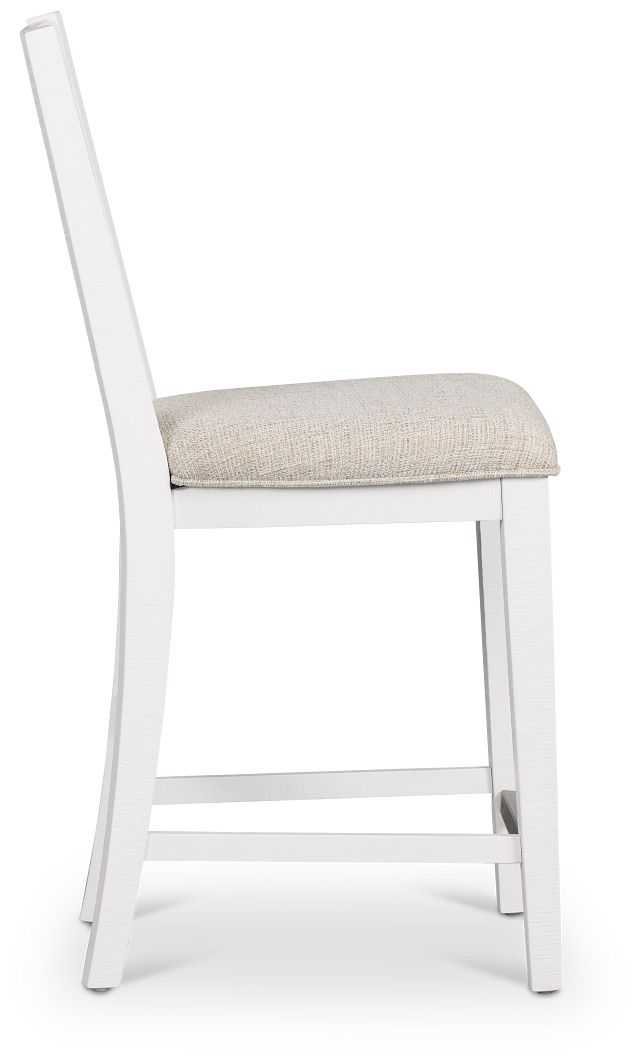 Heron Cove White 24" Upholstered Barstool