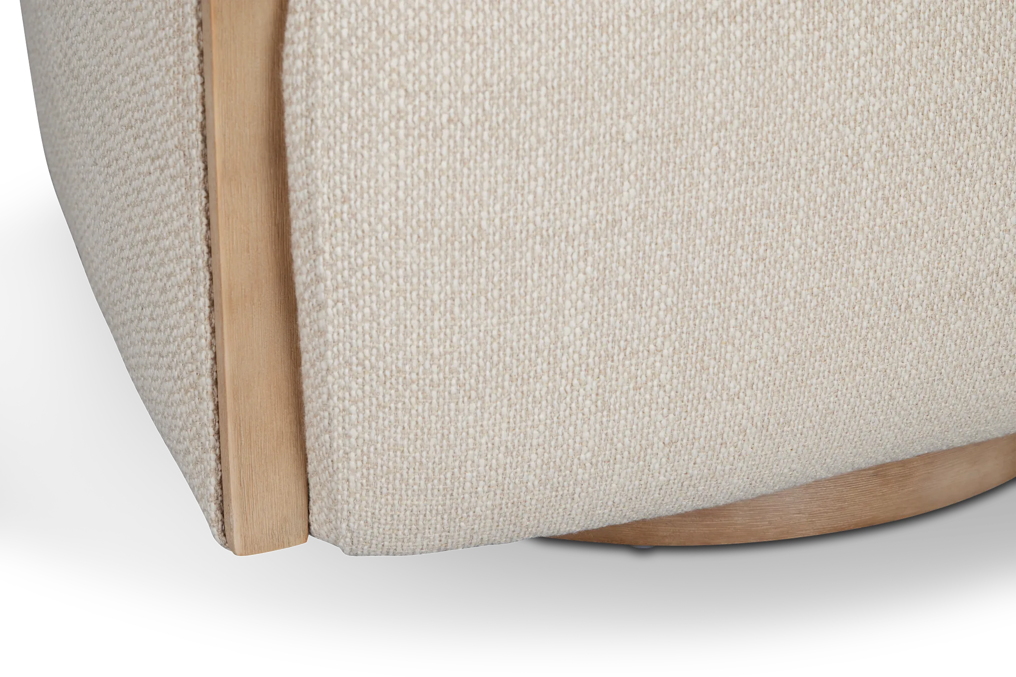 Campbell Beige Fabric Swivel Accent Chair