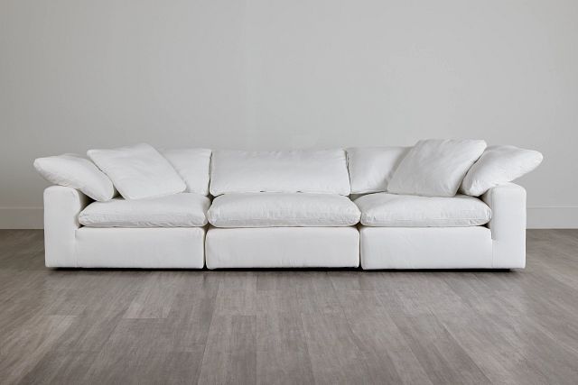 Nixon White Fabric 3-piece Modular Sofa