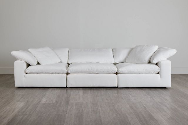 Nixon White Fabric 3 Piece Modular Sofa