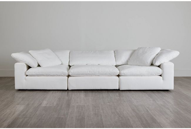 Nixon White Fabric 3 Piece Modular Sofa