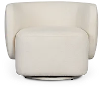 Celeste Light Beige Fabric Swivel Accent Chair