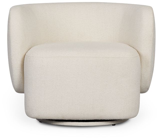 Celeste Light Beige Fabric Swivel Accent Chair
