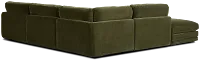 Jules Green Velvet 5-piece Left Facing Bumper Sectional