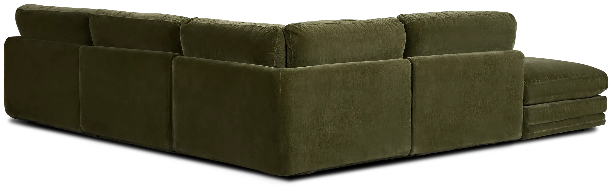 Jules Green Velvet 5-piece Left Facing Bumper Sectional
