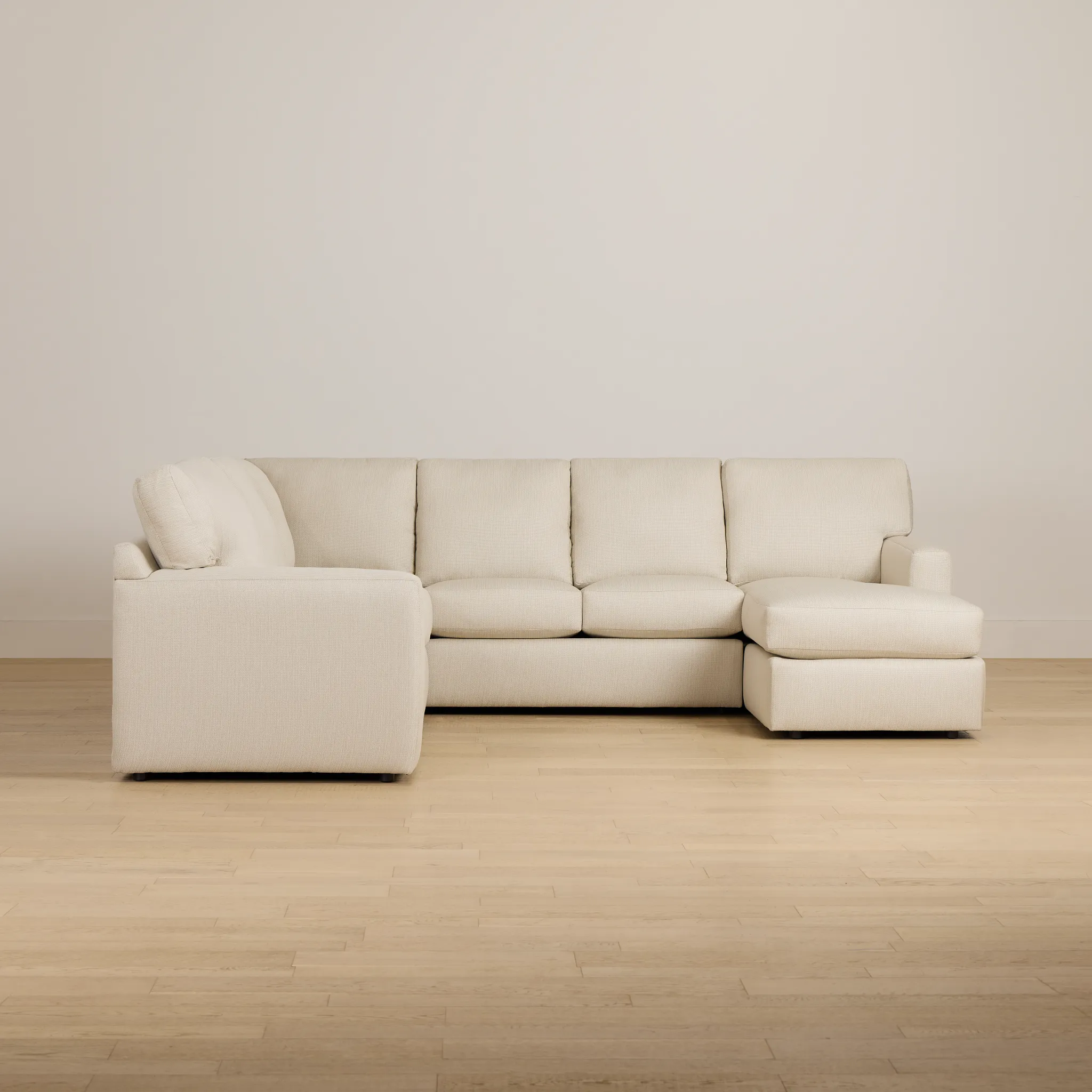 Rhodes Beige Fabric Medium Right Chaise Sectional