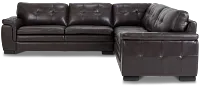 Braden Dark Brown Leather Small Two-arm Sectional