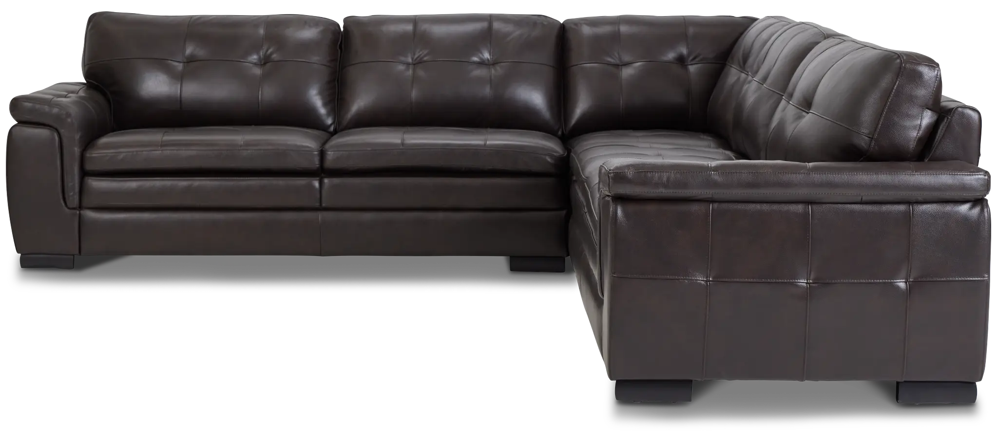 Braden Dark Brown Leather Small Two-arm Sectional Braden Dark Brown Leather Small Two-arm Sectional