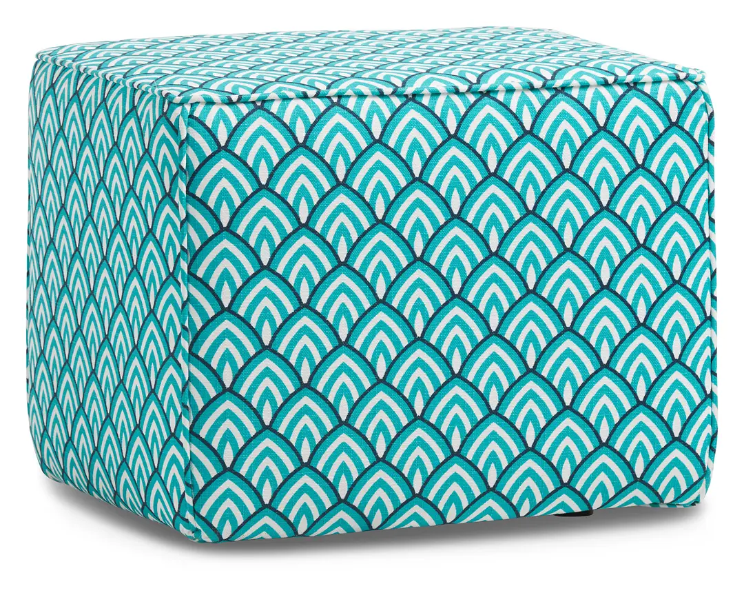 Lalo Aqua Geometric Indoor/outdoor Accent Ottoman Lalo Aqua Geometric Indoor/outdoor Accent Ottoman