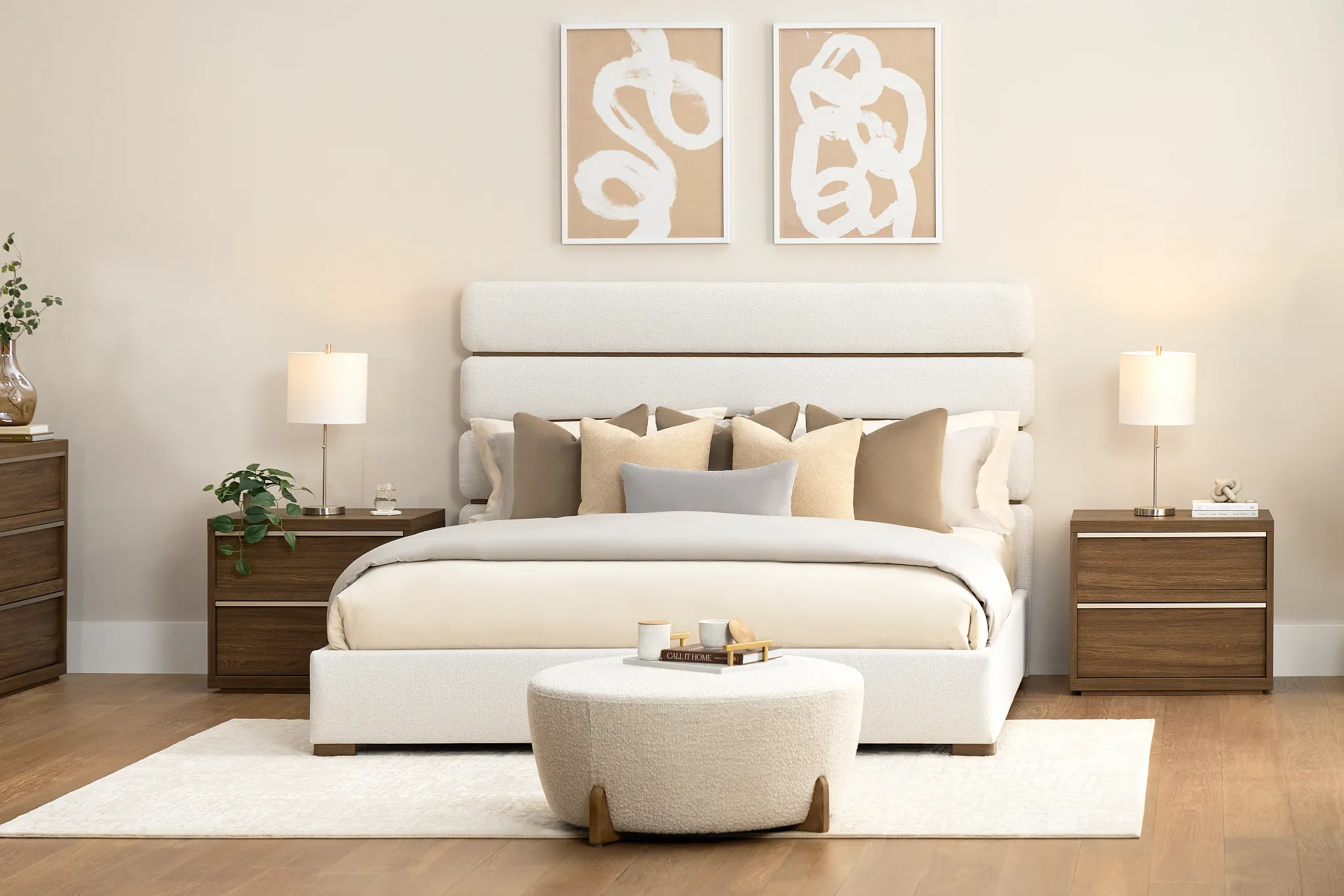 Capraia Dark Tone Panel Bed