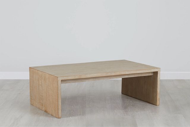 light wood rectangular coffee table