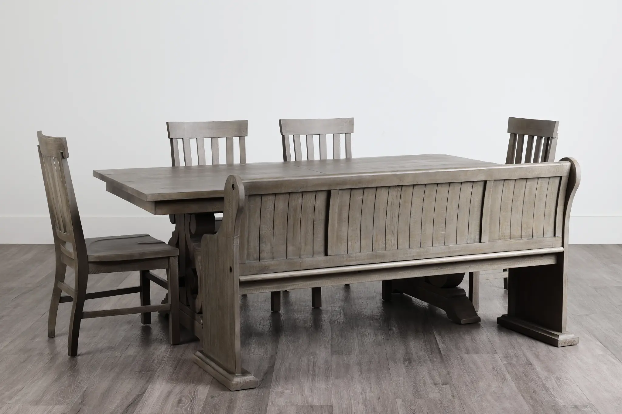Sonoma Light Tone Trestle Table, 4 Chairs & Bench Sonoma Light Tone Trestle Table, 4 Chairs & Bench