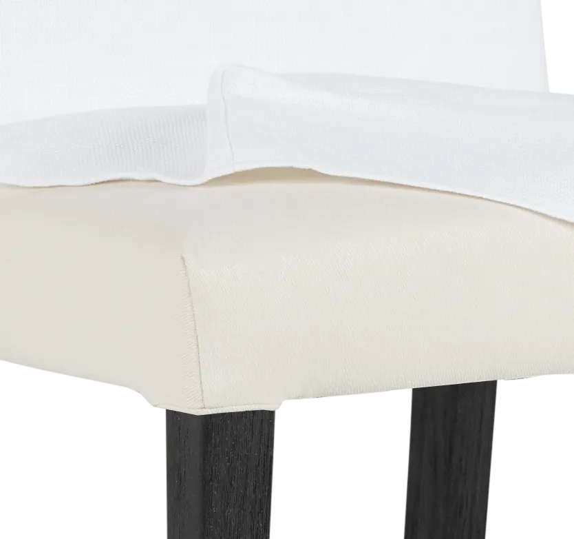 Harbor White Short Slipcover Chair With Dark-tone Leg