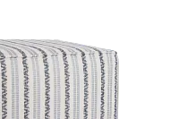 Budreau Blue Fabric Accent Pouf