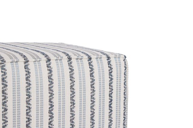 Budreau Blue Fabric Accent Pouf