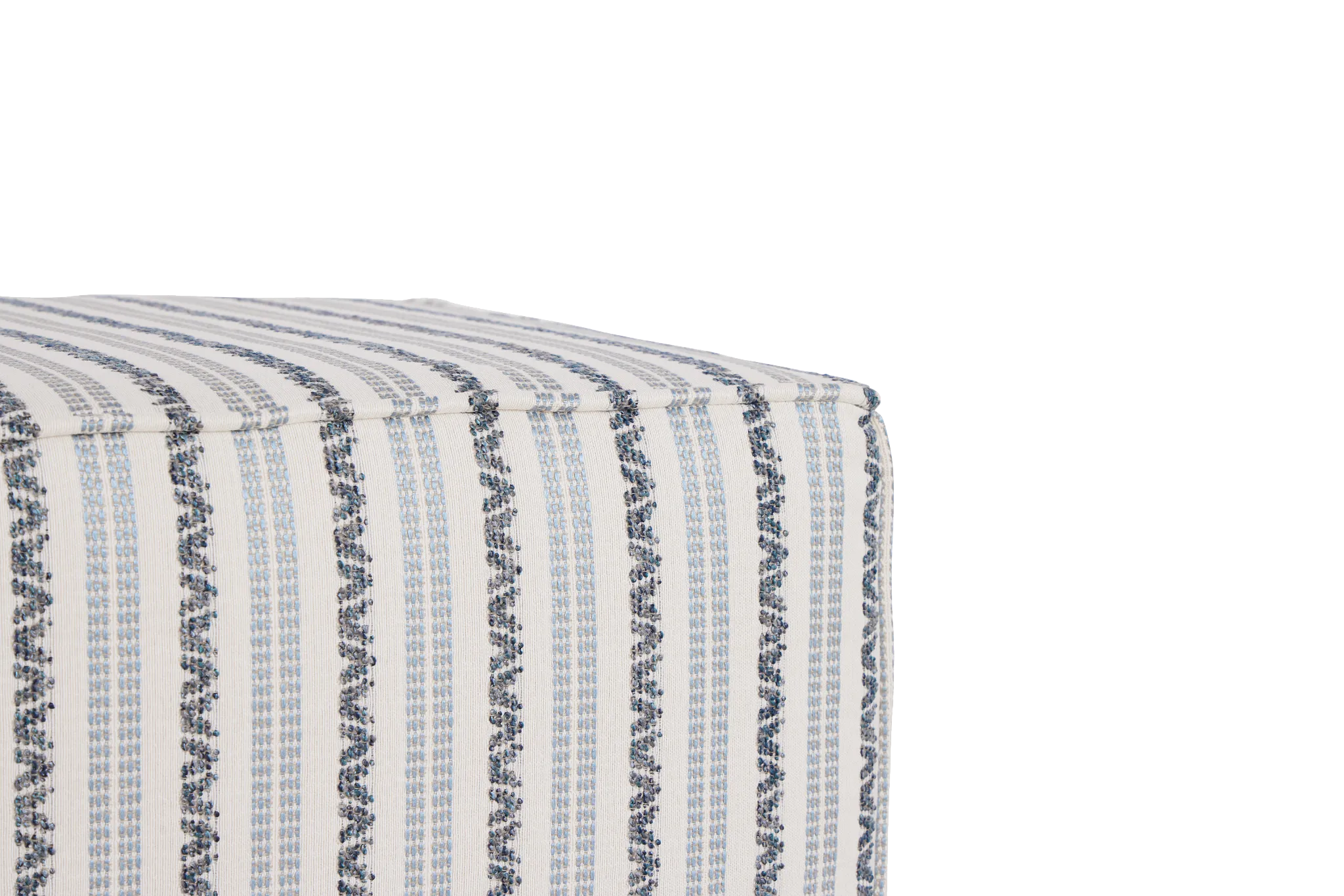 Budreau Blue Fabric Accent Pouf