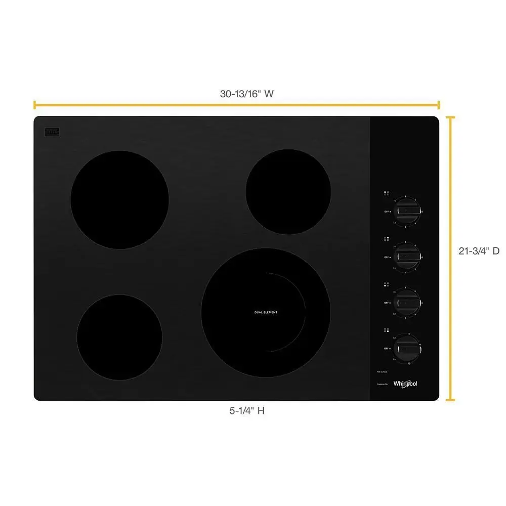 Whirlpool 55 Series Black Electric Cook Top Whirlpool 55 Series Black Electric Cook Top