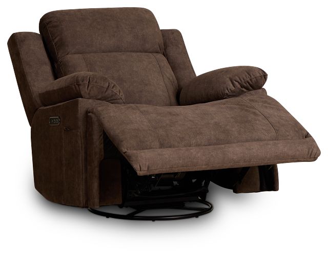 Benson Brown Micro Power Swivel Glider Recliner