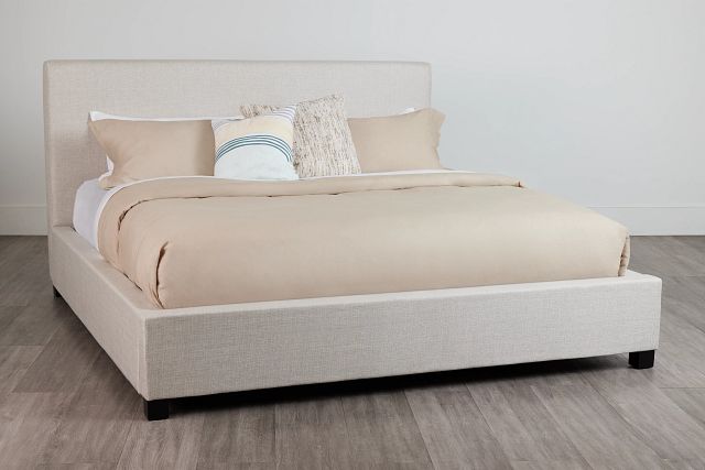 Monica Beige Uph Platform Bed