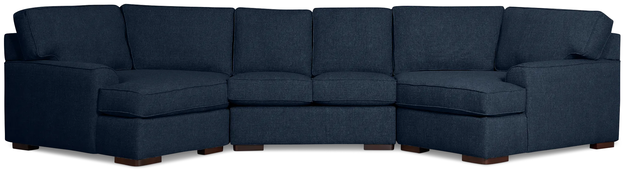 Sinclair Dark Blue Fabric Dual Cuddler Sectional
