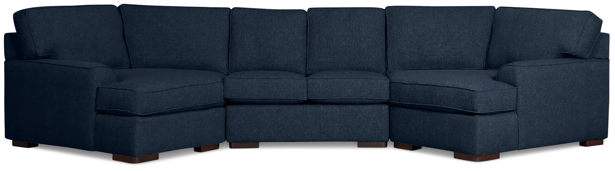 Sinclair Dark Blue Fabric Dual Cuddler Sectional Sinclair Dark Blue Fabric Dual Cuddler Sectional