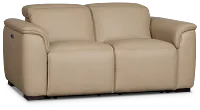 Flexsteel Brodie Taupe Lthr/vinyl Power Reclining Loveseat