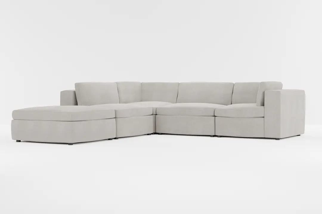 Destin Maguire Pewter Fabric 5pc Bumper Sectional Destin Maguire Pewter Fabric 5pc Bumper Sectional