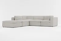 Destin Maguire Pewter Fabric 5pc Bumper Sectional