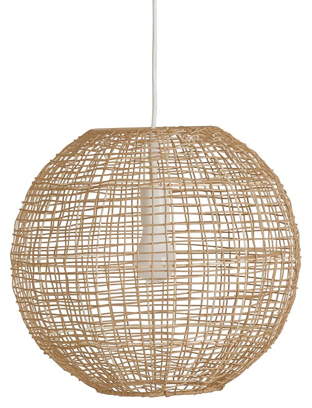 round rattan light fixture