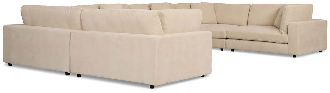 Lounge Light Beige Fabric U-shaped Sectional