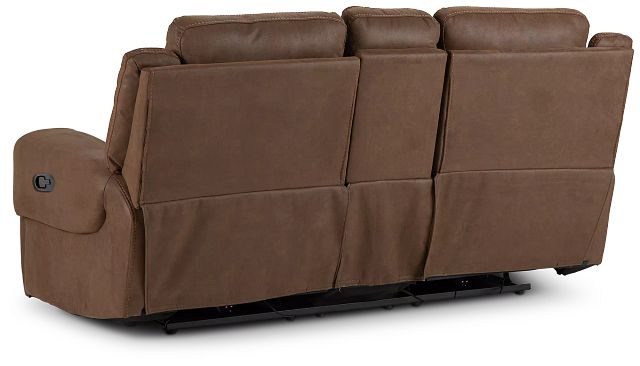Scout Brown Micro Reclining Console Loveseat