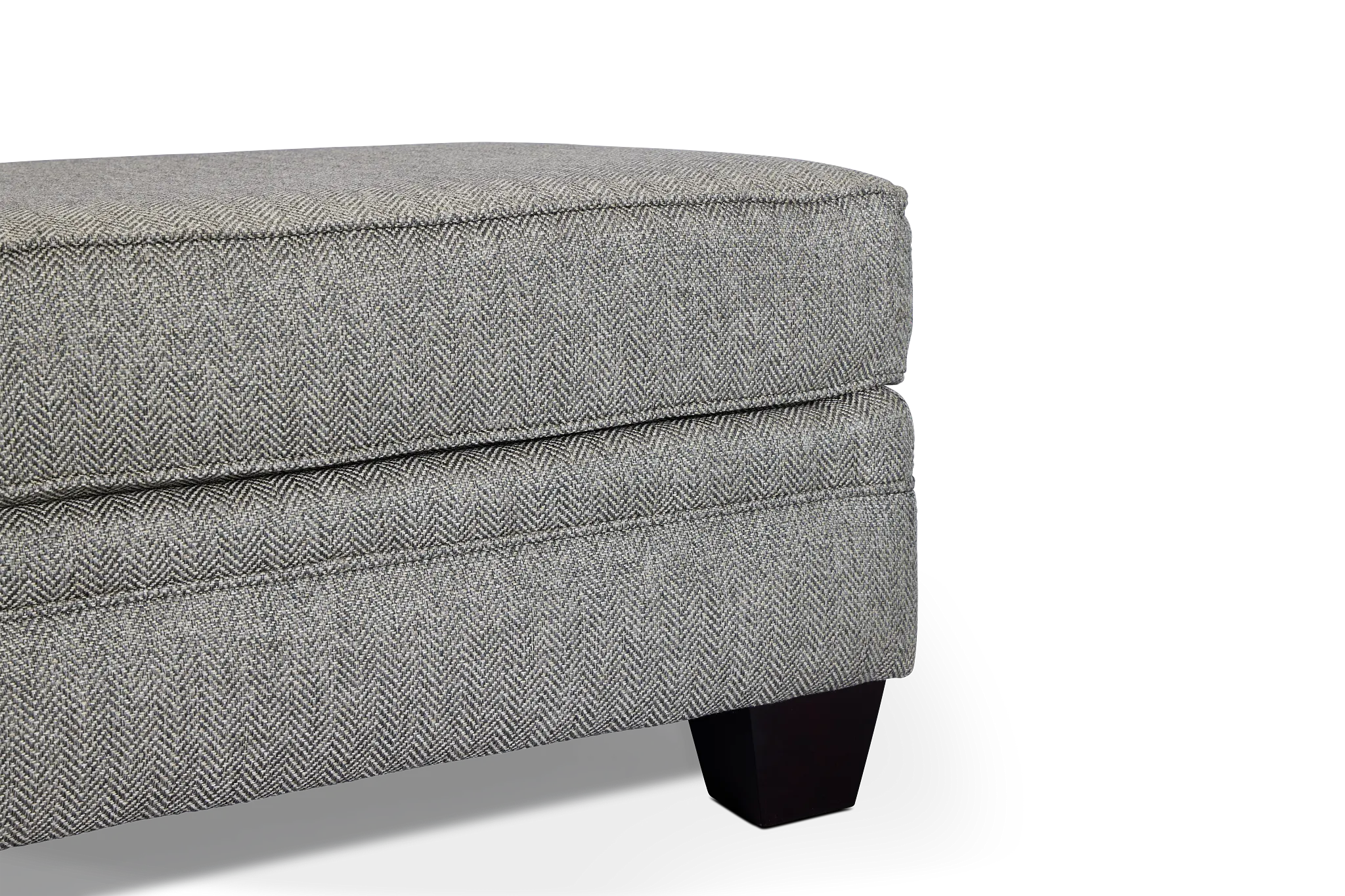 Avery Dark Gray Fabric Ottoman