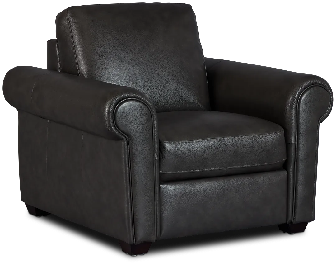 Lincoln Dark Gray Lthr/vinyl Chair