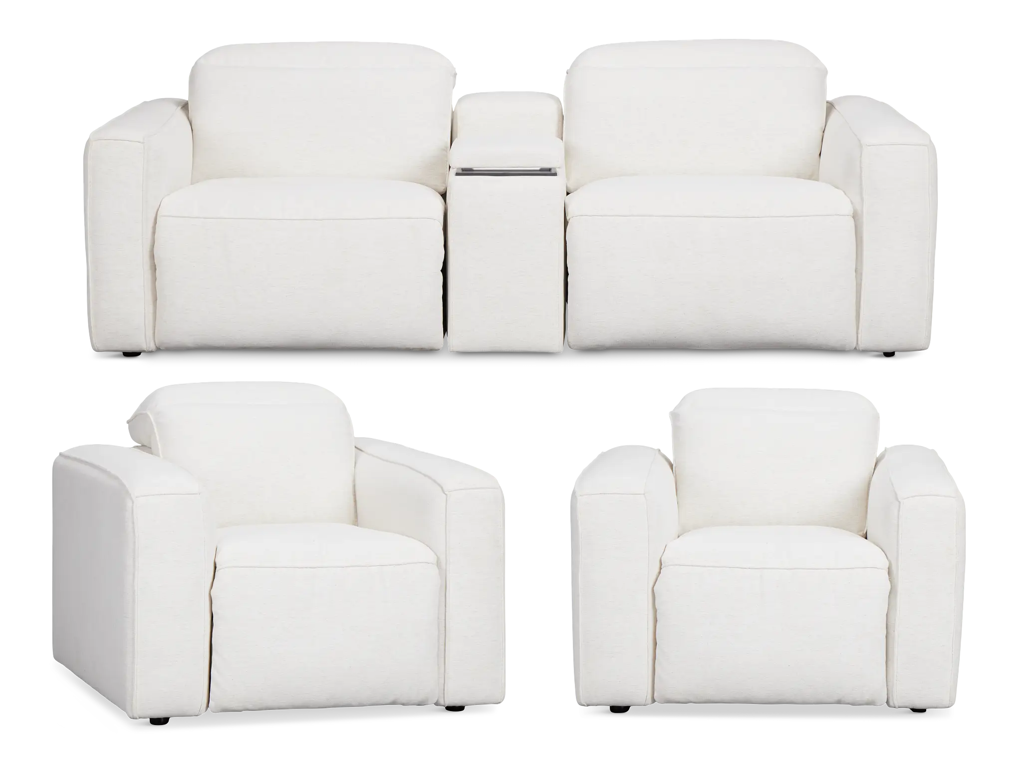 Ryland White Fabric Power Reclining Living Room Ryland White Fabric Power Reclining Living Room