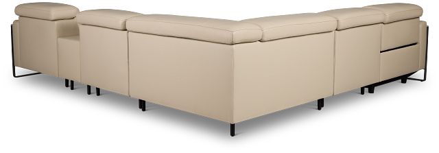 Atlas Taupe Lthr/vinyl Medium Power Reclining Right Chaise Sectional