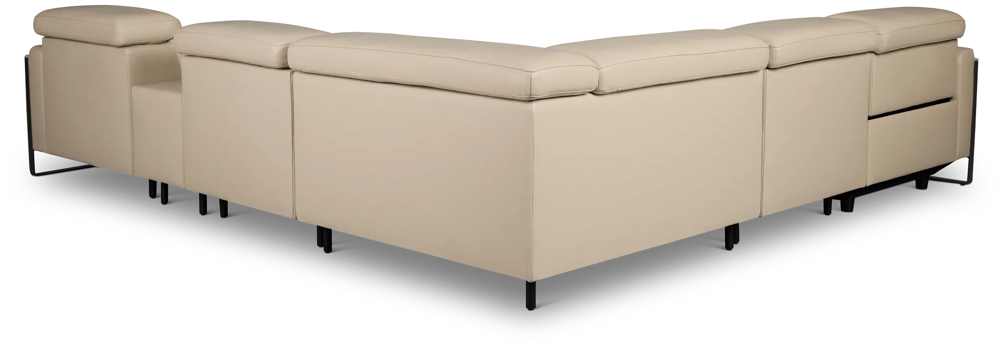 Atlas Taupe Lthr/vinyl Medium Power Reclining Right Chaise Sectional