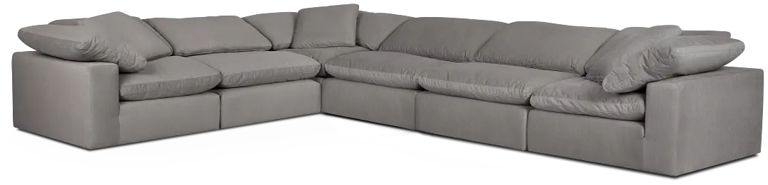 Nixon Light Gray Fabric 6-piece Modular Sectional