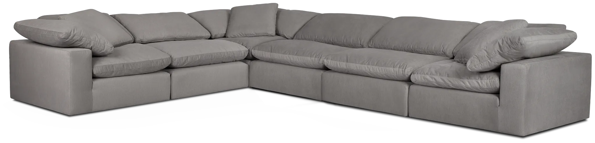 Nixon Light Gray Fabric 6-piece Modular Sectional