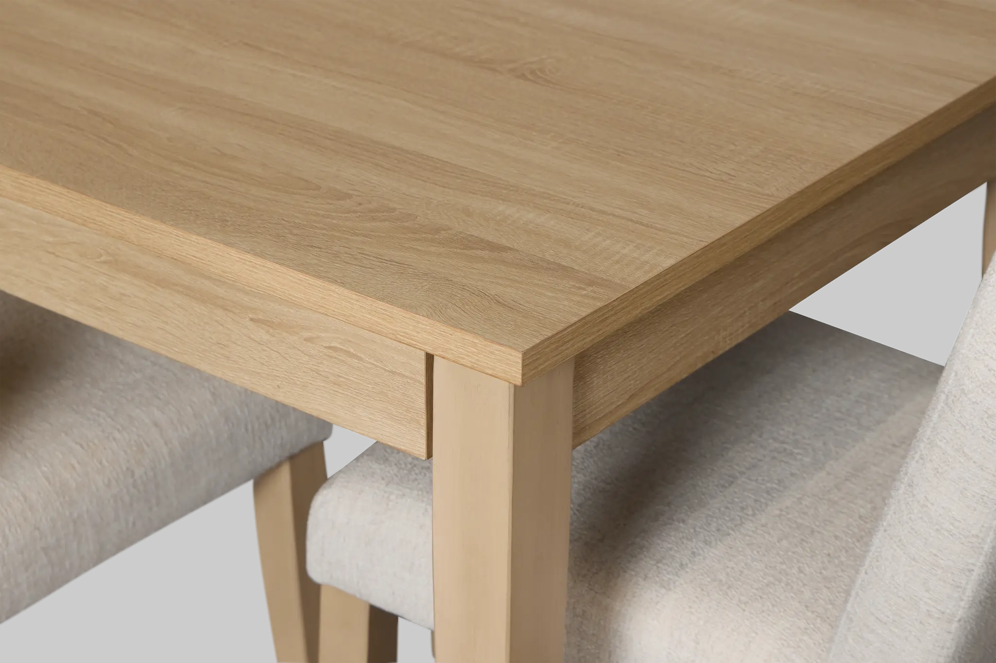 Layton Light Tone Storage Rectangular Table & 4 Upholstered Chairs Layton Light Tone Storage Rectangular Table & 4 Upholstered Chairs