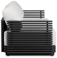 Monterey Black Aluminum Sofa With Light Gray Cushions