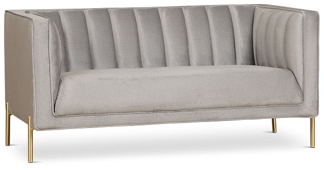 Bella Gray Velvet Loveseat