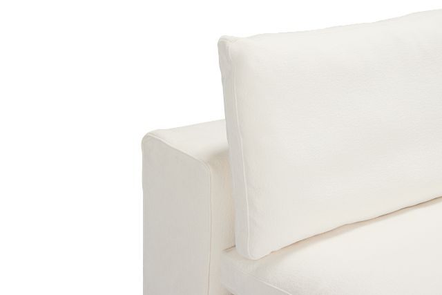 Cruz White Fabric Armless Chair