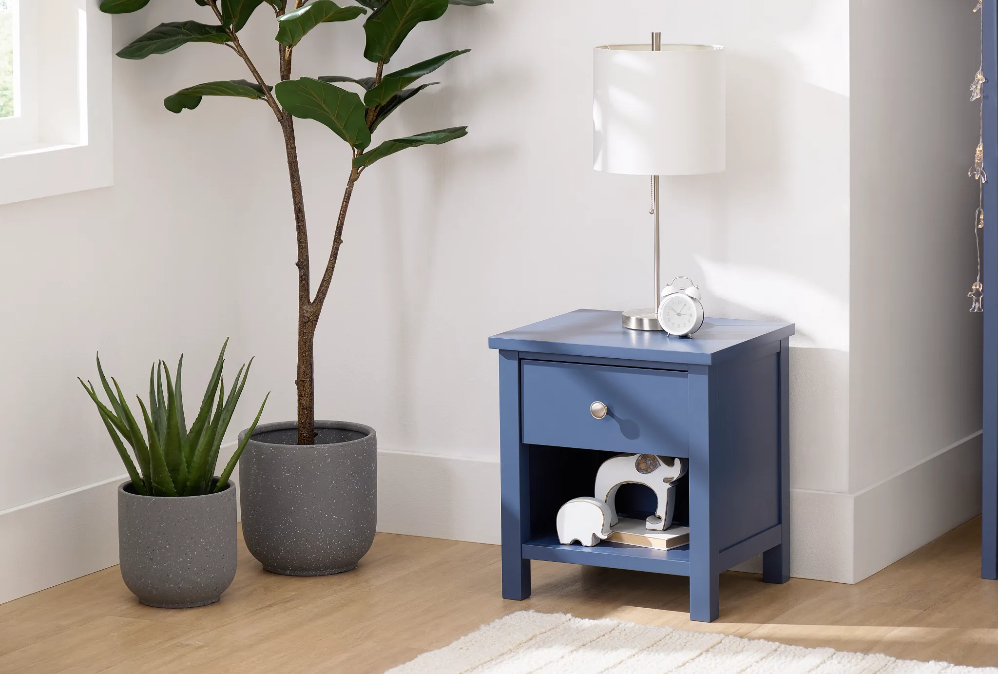 Charleston Dark Blue 2-drawer Nightstand